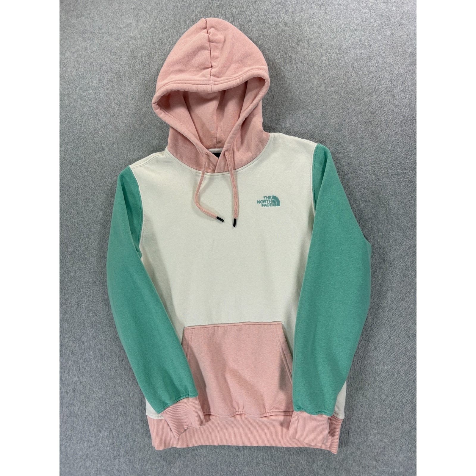 The North Face Color Block Stitched Logo Hoodie Sweatshirt (Women's Small)
